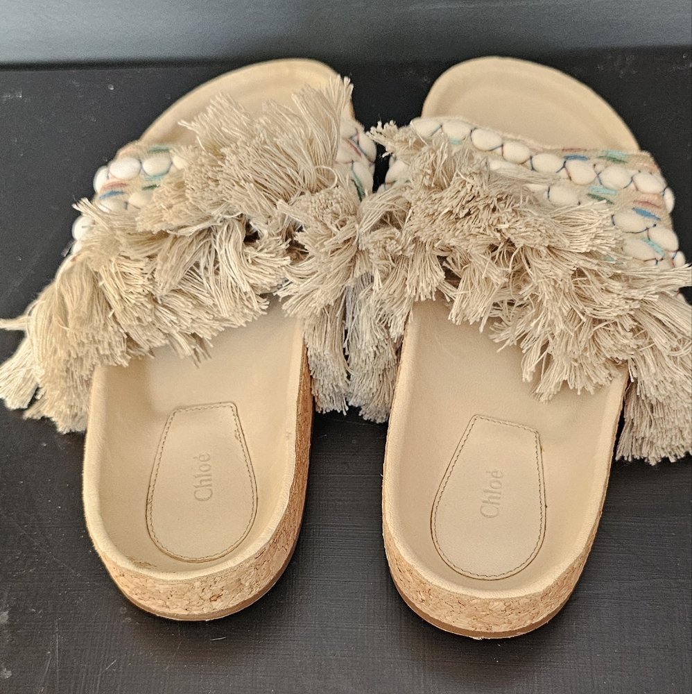 Chloe Nolan boho fringe sandals size 39 - Picture 3 of 4